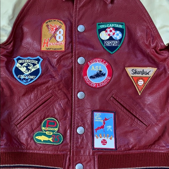Boys Gap Leather Varsity Jacket - Picture 2 of 9